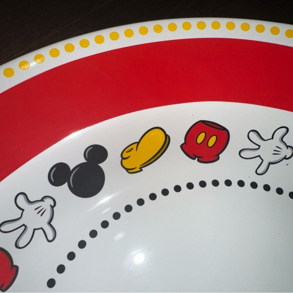Disney Red and Yellow Dinnerware Bowl with Mickey Mouse Design - Picture 4 of 4